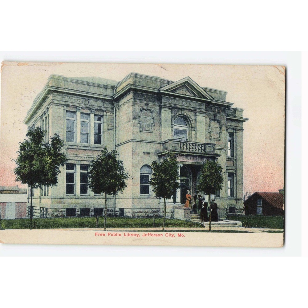 Vintage 1915 Jefferson City MO Free Public Library Postcard Litho-Chrome C 3879